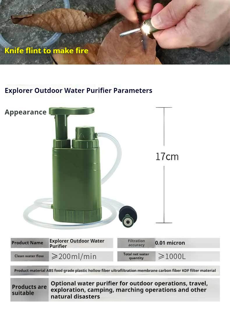 Explorer Straw Doğrudan İçme Ultrafiltrasyon Filtresi Seyahat Taşınabilir Su Arıtıcısı Açık Hava Acil Durum_voghion.com