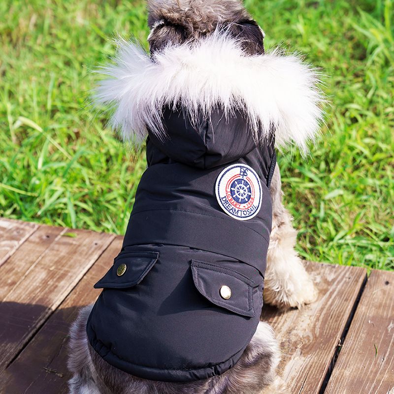 Haustierkleidung Warme, verdickte Herbst-Winter-Weste für zweibeinige Teddy-Bichon-Pommersche-Schnauzer-Kleinhunde_voghion.com
