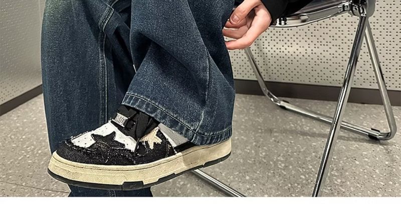 Verwaschene gerade Jeans für Herren im Frühling und Herbst im amerikanischen Stil mit lockerem weitem Bein, übergroße, lässige, trendige Sommerhose_voghion.com