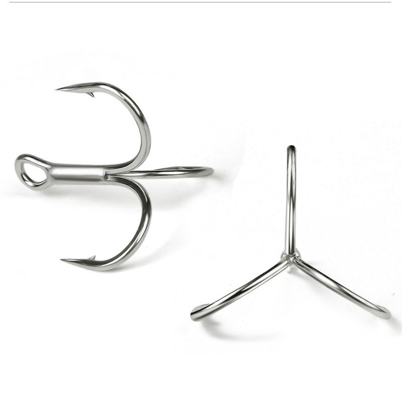 Lure Treble Bright Tin Fish With Barbs Triple Anchor Double Reinforced High Carbon Steel Bait Hook Fishing Gear_voghion.com