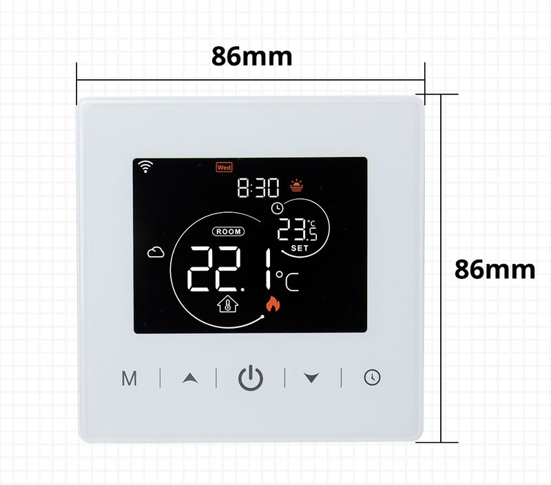 Baterijos miltelių kambario temperatūros valdiklis „Tuya Smart WiFi“ termostatas dujiniam katilui, veikiantis su „Alxa Google“_voghion.com