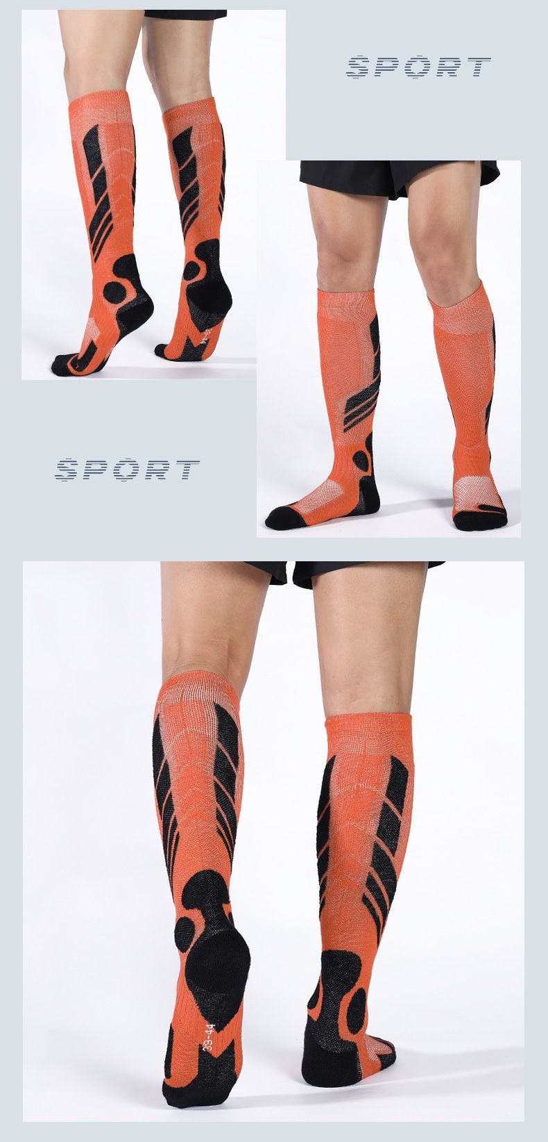 Surge Surge Herbst-Schneesocken aus warmer Merinowolle, Sport-, Ski- und Wintersocken, dick, lang, für Damen und Herren, zum Wandern und Laufen_voghion.com