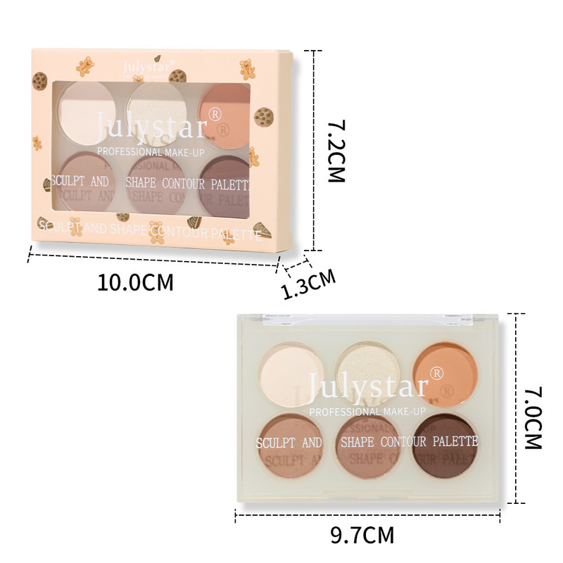 Bronceadores e iluminadores Belleza Maquillaje Rostro Iluminador natural Tridimensional Seis colores Contorno Larga duración Resistente al agua y al sudor_voghion.com