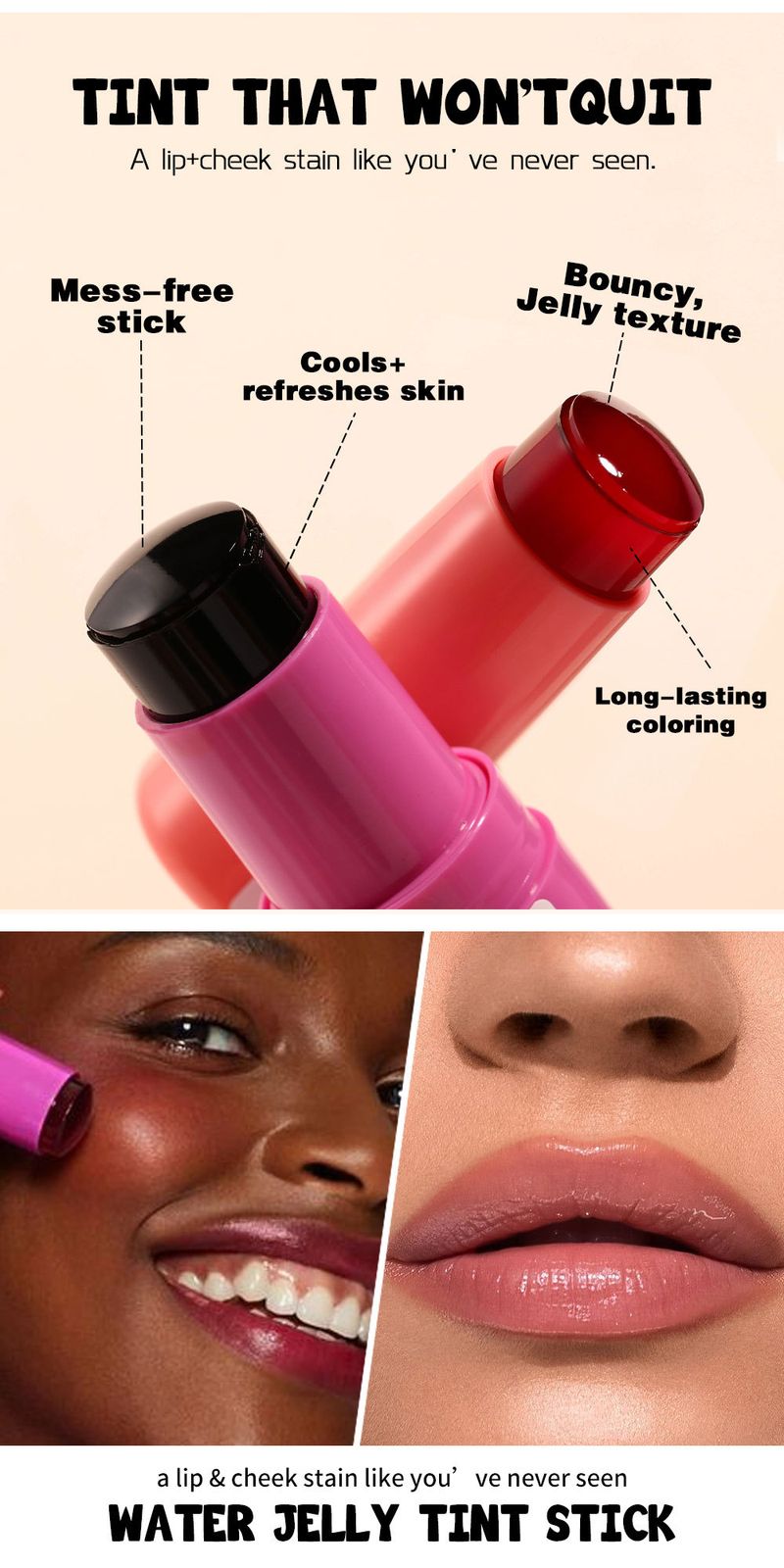 Clubday Beauty Hit Vierfarbiges Rouge Rouge Make-up Neues Produkt Matt Feuchtigkeitsspendend Q Elastic Jelly Blush Stick_voghion.com