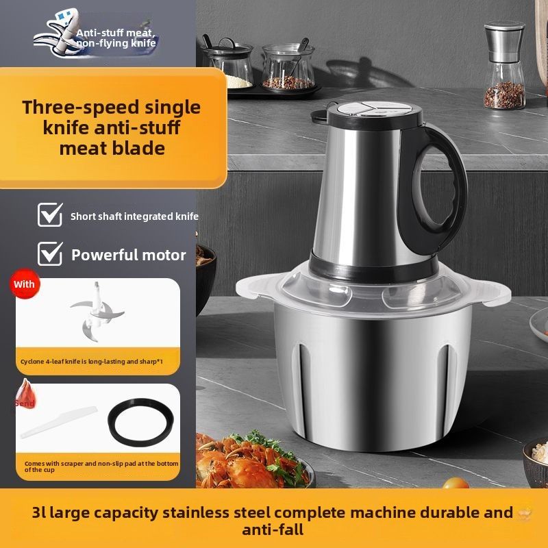 Electric Grinder Household Stainless Steel Multi-Functional Blender Can Knead Dough Juice Extractor Meat Mincer_voghion.com