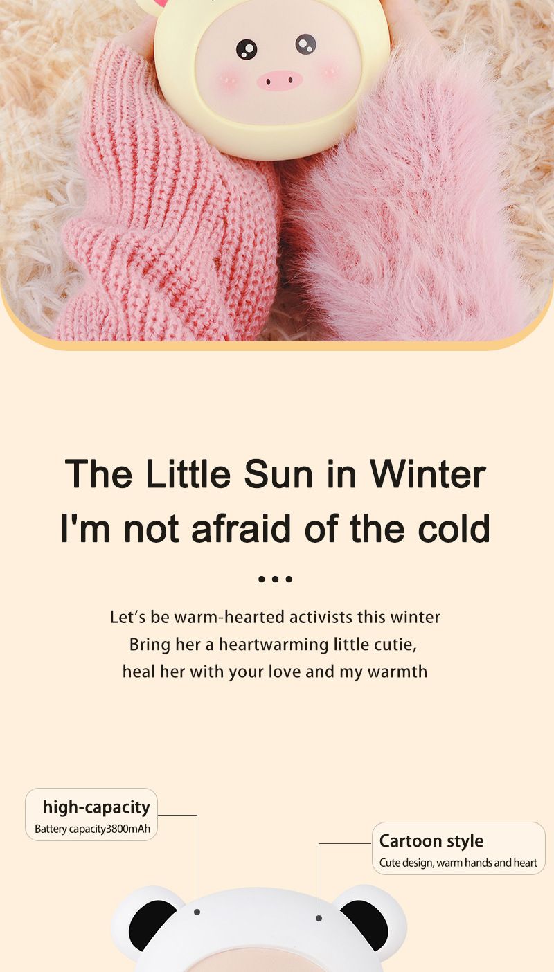 USB Rechargeable Hand Warmer - Dual/Single-Sided Heating, 3.7V Portable Pocket Warmer With 1000mAh Battery, 1-3 Hours Warmth_voghion.com