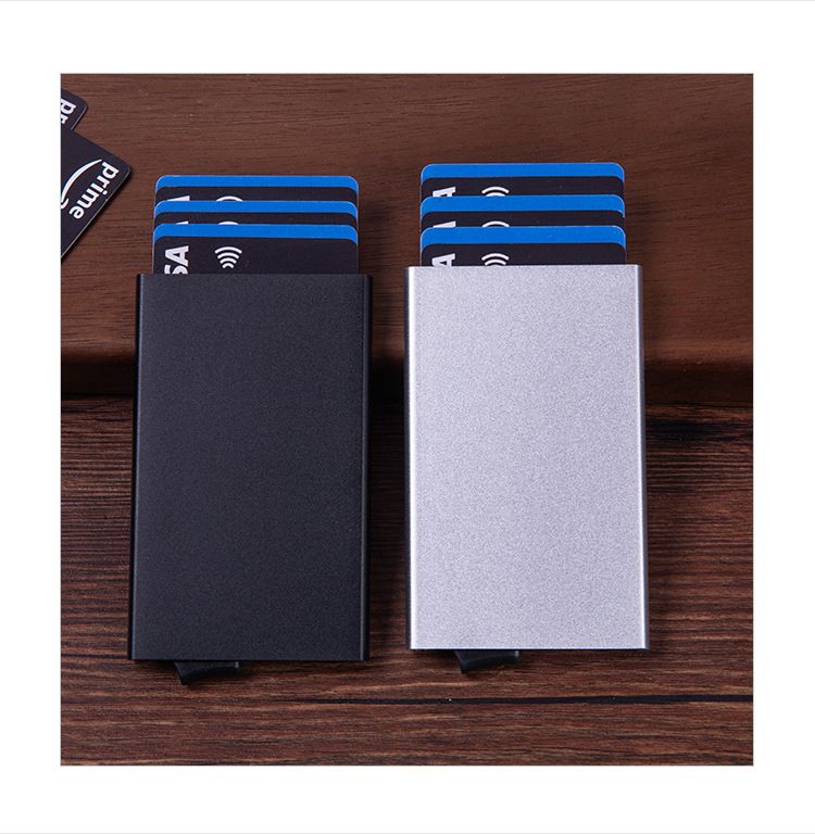 Ultra-Slim RFID-Blocking Metal Card Holder – Push-Up Multi-Slot Aluminum Wallet For Credit Cards & IDs, Anti-Theft & Minimalist Design_voghion.com