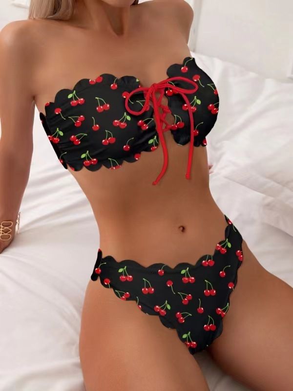 2024 m. naujas moteriškas maudymosi kostiumėlis be petnešėlių, mažas, šviežias seksualus bikinis_voghion.com