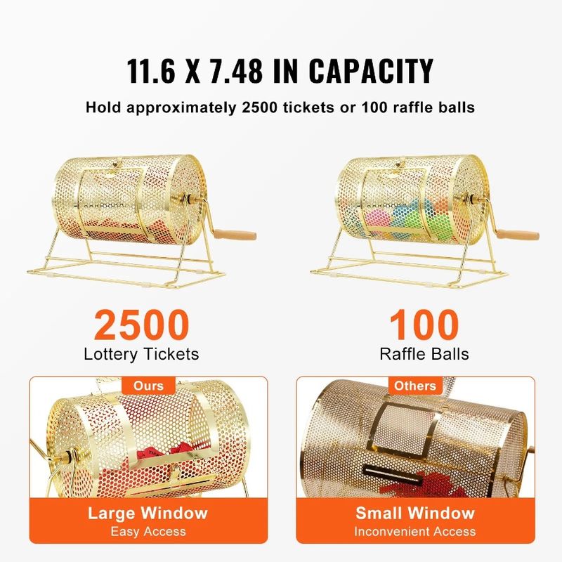 Ping Holds Wooden Pong 11.6 Drum With Raffle Ø7.48 Lottery Or Tickets 2500 Balls Metal Drawing Turning I 100 Spinning Handle X_voghion.com
