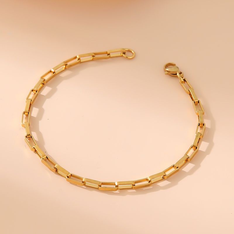Nuovo bracciale da donna semplice in stile Ins con catena a maglie in acciaio inossidabile_voghion.com