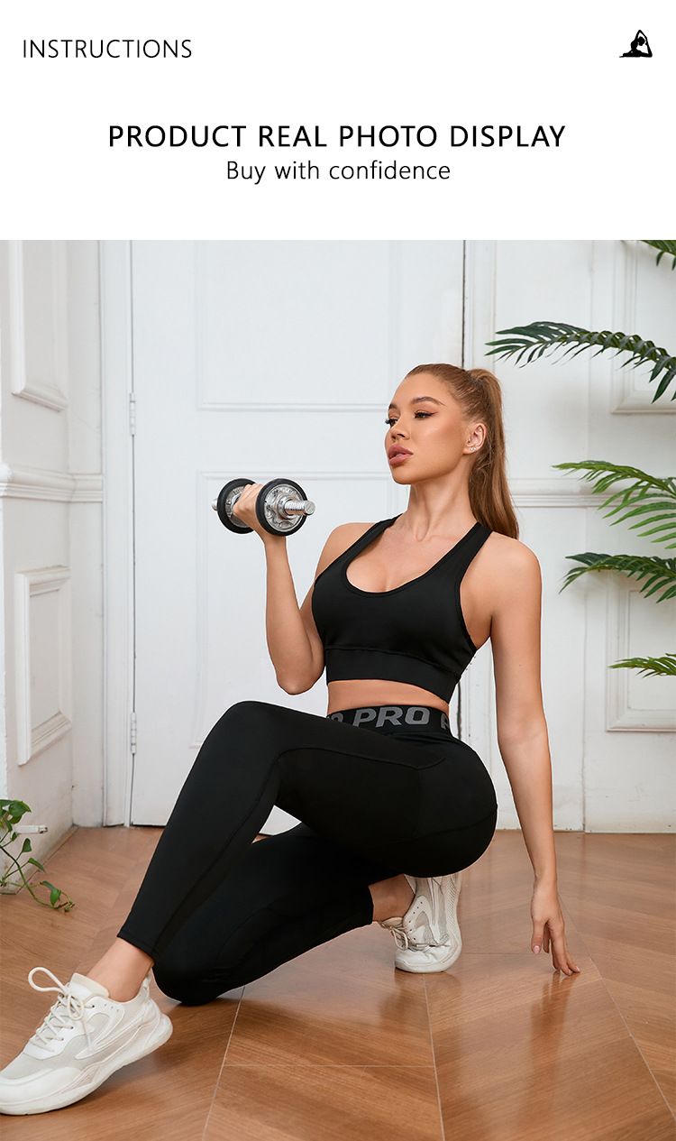 Pantaloni da fitness da donna con tasche, per corsa, allenamento, sport, traspirazione elastica, asciugatura rapida, collant_voghion.com