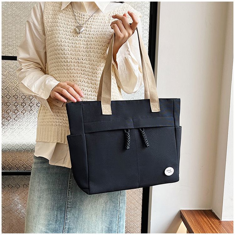Tote women's stylish large capacity canvas 2024 new trendy internet famous fashion high-end niche shoulder bag_voghion.com