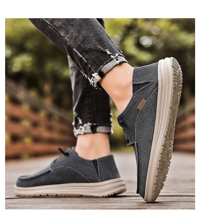 Mocassini da uomo taglie forti Scarpe casual basse in tela alla moda_voghion.com