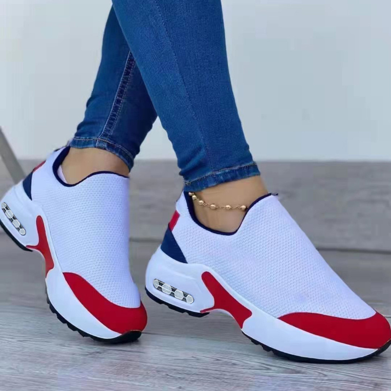 SHLIANG Nouvelles Femmes Sandales Plate-Forme Solide Couleur Appartements Dames Chaussures Casual Respirant Compensées Dames Marche Baskets Zapatillas Mujer S0135_voghion.com