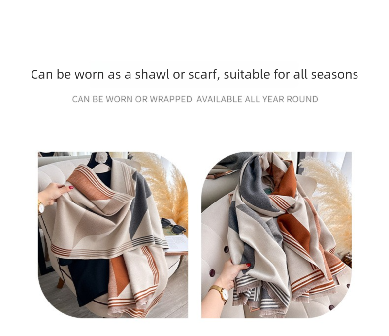 High-end Shawl Scarf For Women, Air-Conditioner Shawl, Outer Cape, Cloak, Thickened And Warm Neck Warmer For Women_voghion.com