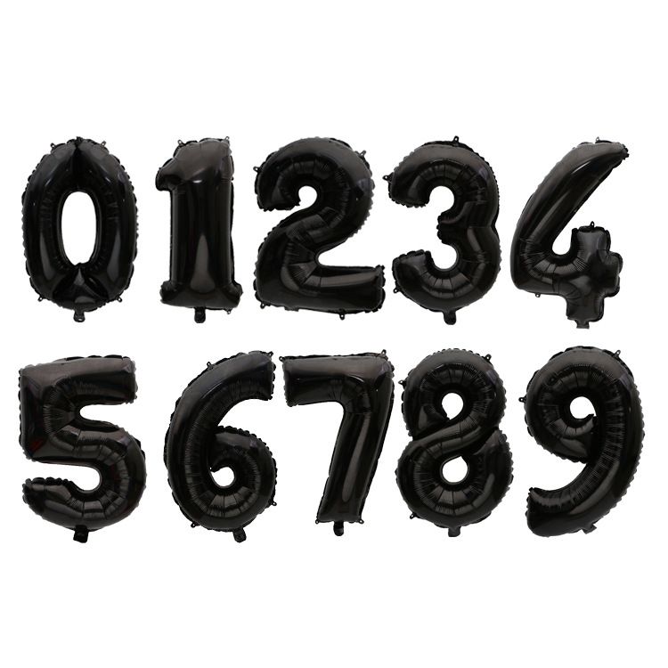 32" große riesige Folienballons mit Zahlen – Schwarz und Rot, hochwertiges Aluminiummaterial, perfekt für Geburtstagsfeiern und Eventdekorationen (0-9 komplettes Set erhältlich)_voghion.com