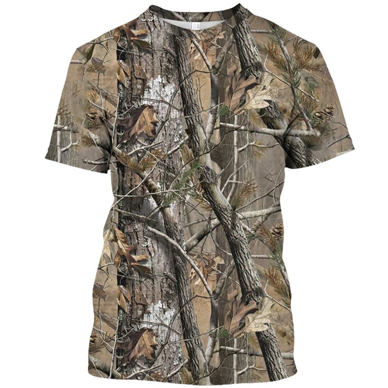 Outdoor Camouflage Jungle Camo Sommer Herren T-Shirt Lustiges O-Ausschnitt Schnelltrocknend Lose Jagd Tough Guy Persönlichkeit Kurzarm Top_voghion.com
