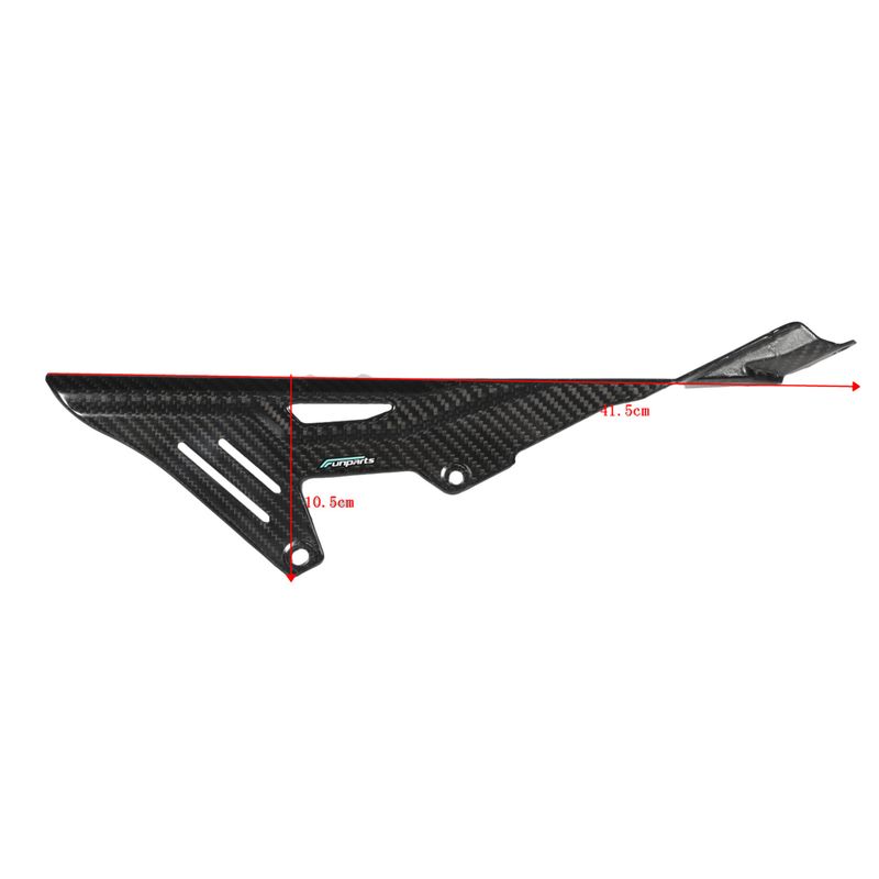 Copricatena per moto in fibra di carbonio di alta qualità - Universale, adatto alla maggior parte dei modelli di moto, protezione leggera e durevole (46x13,5x3,7 cm)_voghion.com