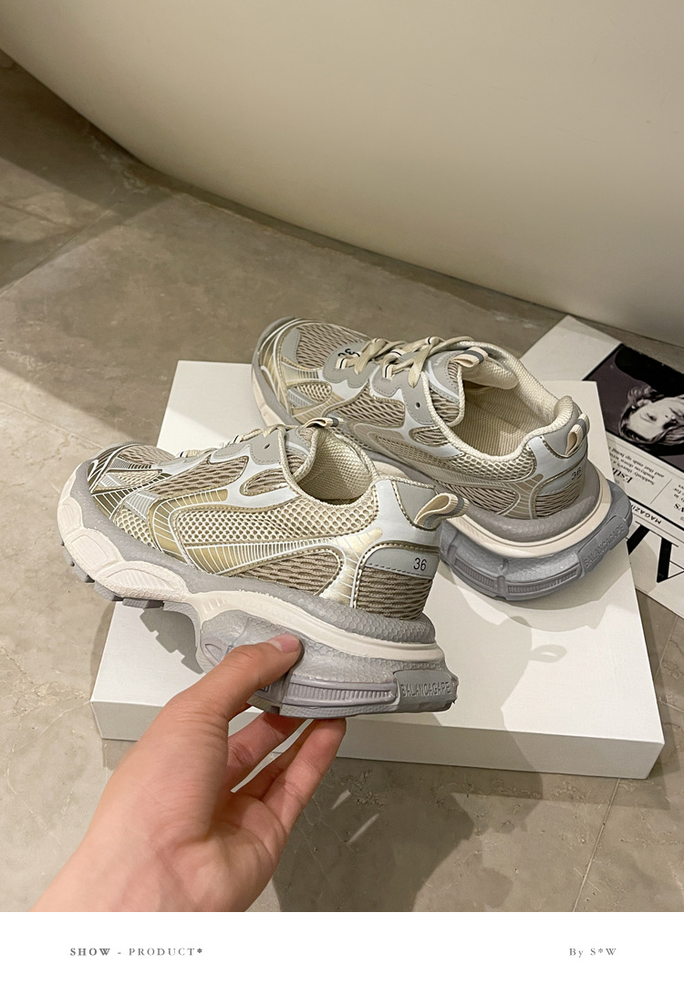 Paris sola grossa combinando com a cor sapatos antigos femininos 2024 primavera novos casuais respiráveis all-match super quentes tênis de corrida esportivos_voghion.com