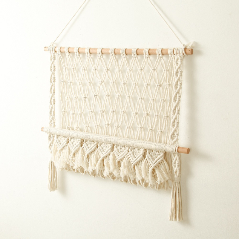 Nordic handmade cotton rope storage book rack, doll rack, children's room, homestay, wall decora, storage and_voghion.com