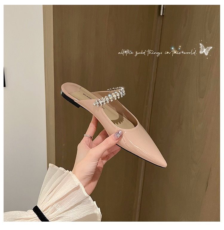 Nuovi sandali estivi in pelle laccata con diamanti per donna con tacchi alti e sottili a punta, fascia per capelli, fondo piatto e_voghion.com