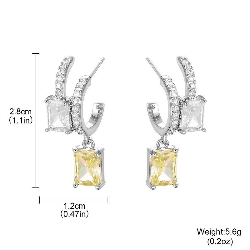 Fashion Light Luxury Zirconium Inlaid Diamond Earrings High End Temperament Double C Light Luxury Earrings Light Luxury High End Summer Earrings_voghion.com