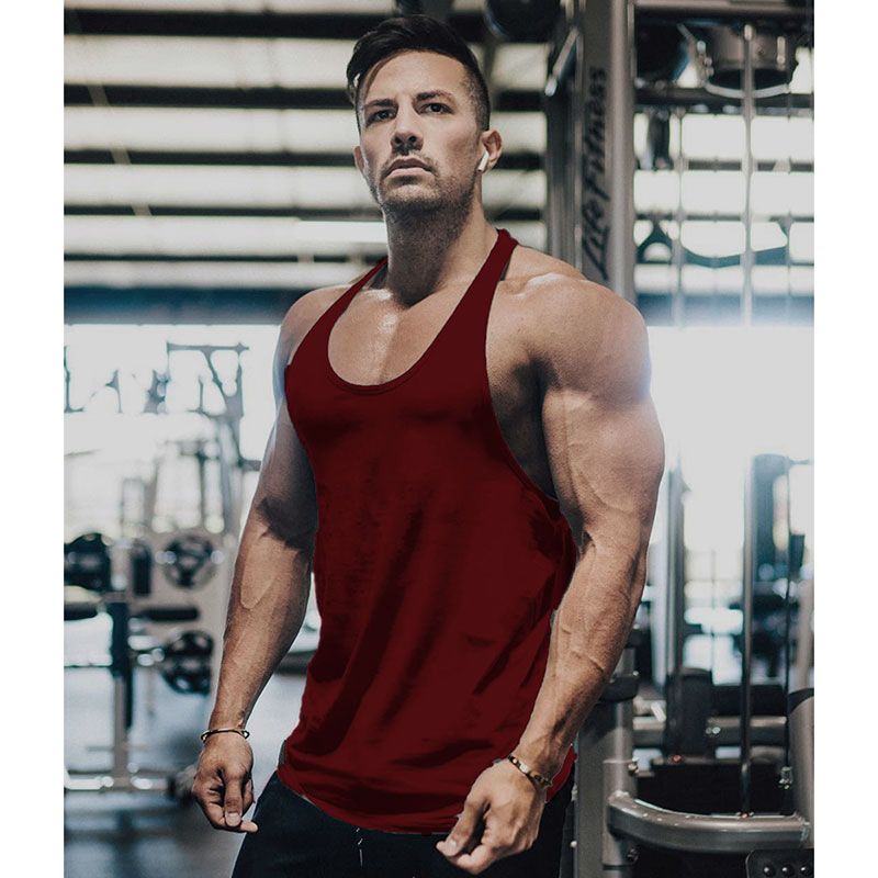 Novi moški poletni fitnes modni trend bombažnega zračnega športnega jopiča_voghion.com