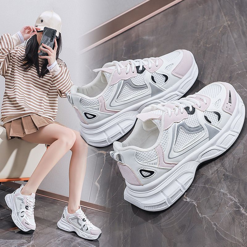 's Dad Sneakers 2025 New Spring Breathable Mesh Sports Korean Style Versatile Thick-Soled Casual Running Shoes For_voghion.com