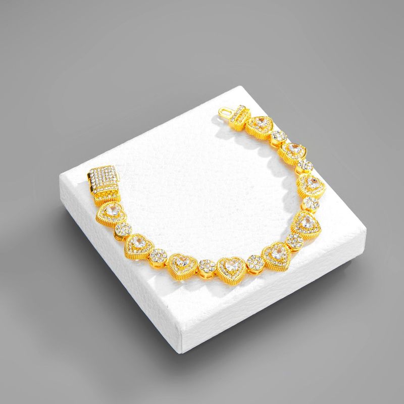 Hiphopo „New Love Rock Candy“ cirkonio sujungimo karoliai, 12 mm geometrinis kubietiškos grandinėlės asmenybės mados tendencijų papuošalai_voghion.com