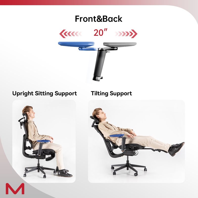 D2 Pro High Back Ergonomic Home Office Chair With DTS Self-Adaptive Lumbar Support, Multi-Adjustable Armrest, Wire Controlled Design, Footrest, 4D Headrest Mesh Office Computer Chair (Black)_voghion.com