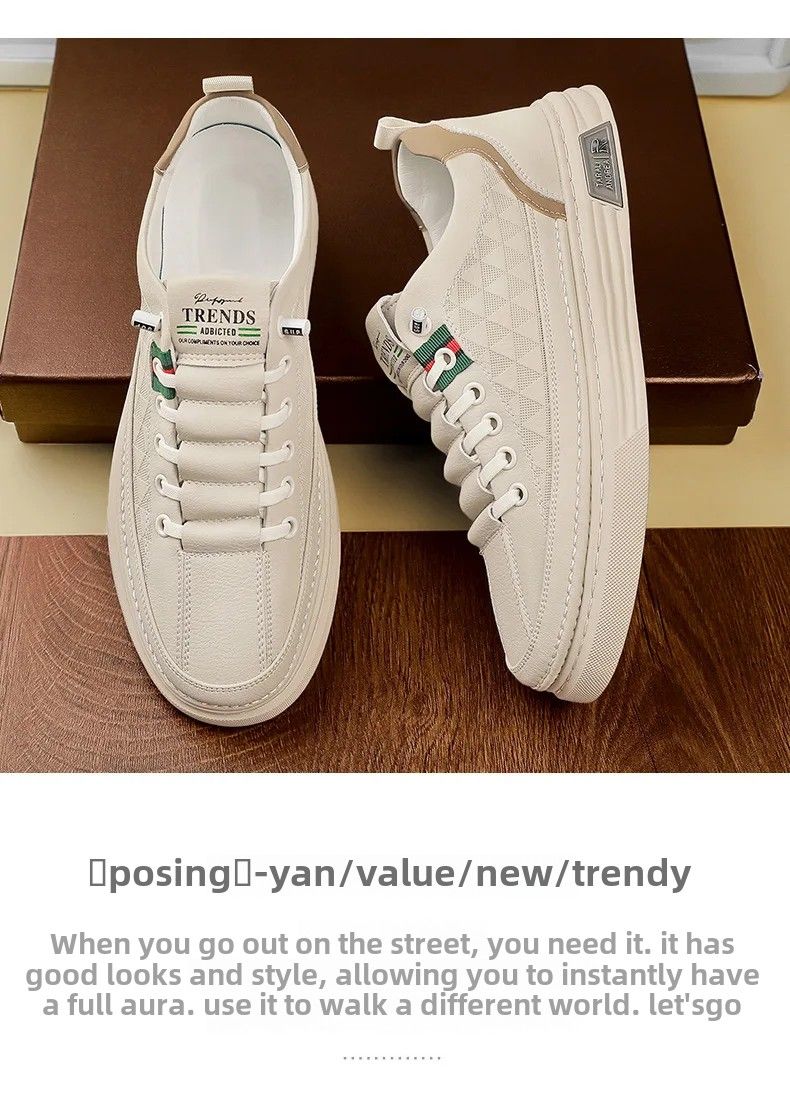 HerfstHeren Veelzijdige Casual Boardschoenen Lichtgewicht Zachte Bodem Waterdichte Kleine Witte Trendy Schoenen Heren Vluchtgevechtslaarzen_voghion.com