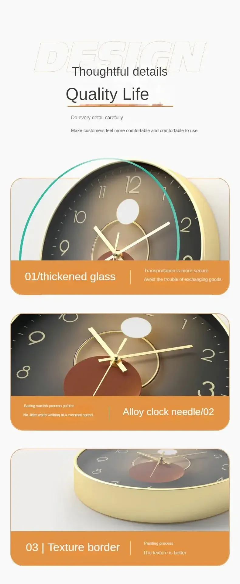 8" Vintage Wall Clock - Silent Nordic Home Decor_voghion.com