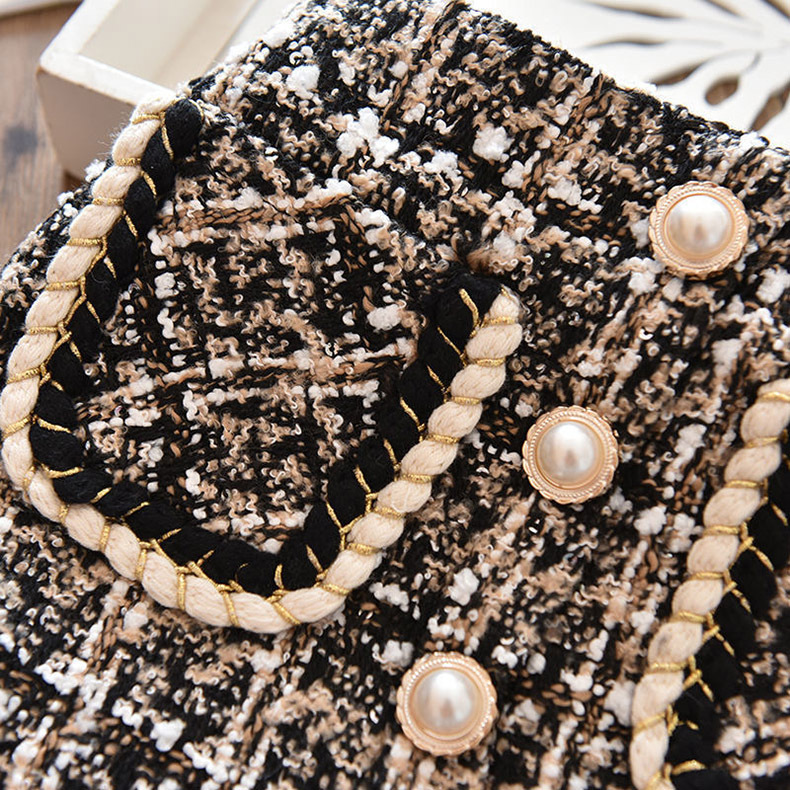 Dívčí vlněná kostkovaná dětská sukně Mother&Kids, dětská fleecová zesílená princeznovská sukně_voghion.com