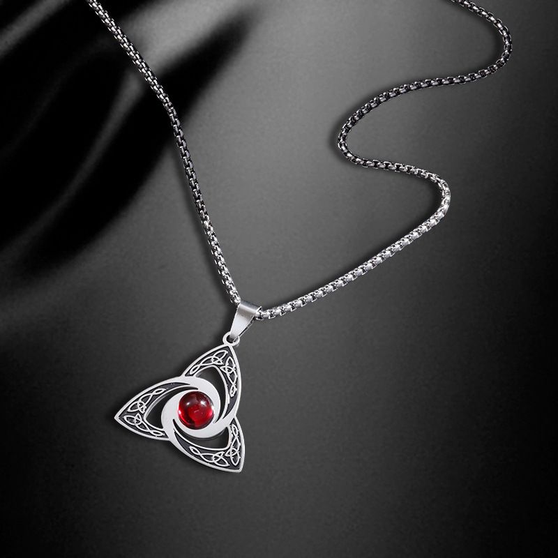 Teu New Stainless Viking Trinity Knot Pendant For Women Men Simple Fashion Titanium Steel Necklace Jewelry_voghion.com