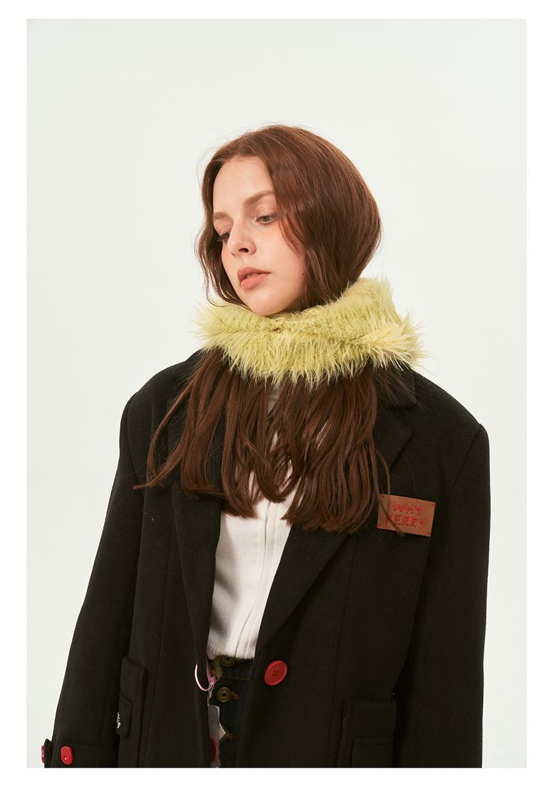 Original Design Niche Gestreifte Nerz Gestrickte Balaclava Kappe Pullover Wollmütze Personalisierte Kalte Mütze_voghion.com