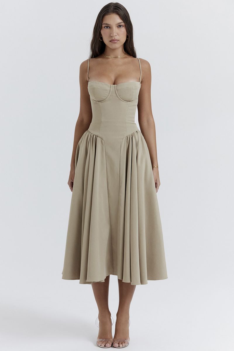 Gonna Nuova Gonna Lunga Francese Retro Stile Palazzo Dopamina Indossare Abito Con Bretelle Per Le Donne_voghion.com