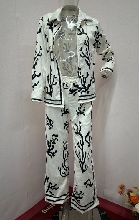 Abbigliamento da donna autunno nuova moda donna stampato top larghi pantaloni casual abito a due pezzi_voghion.com