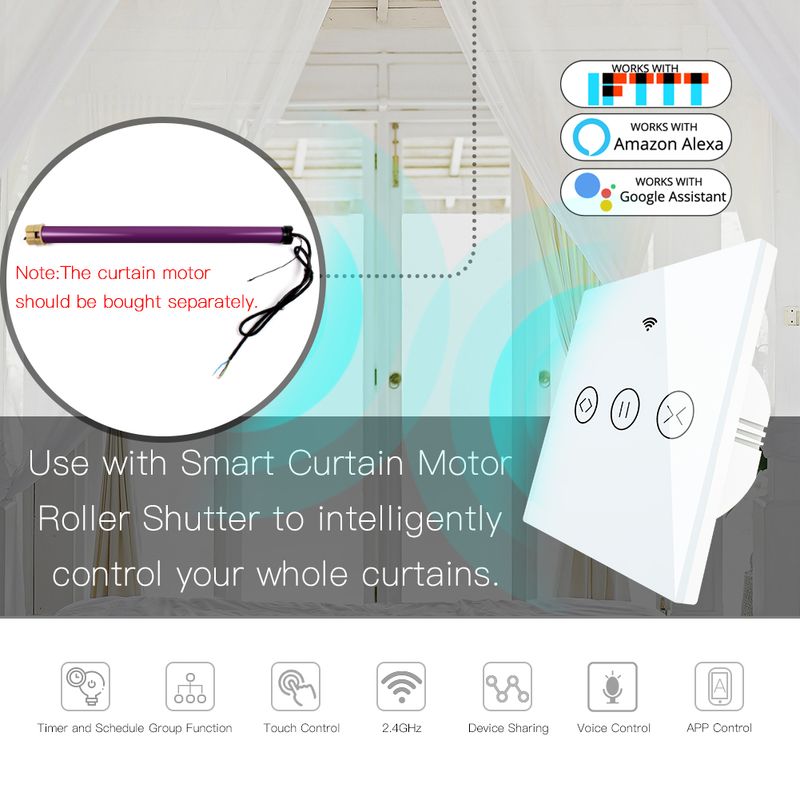 WiFi Smart Gordijn Jaloezie Schakelaar voor Elektrische Gemotoriseerde Tuya Gordijn Rolluik Werkt met Alexa Echo Google Home_voghion.com