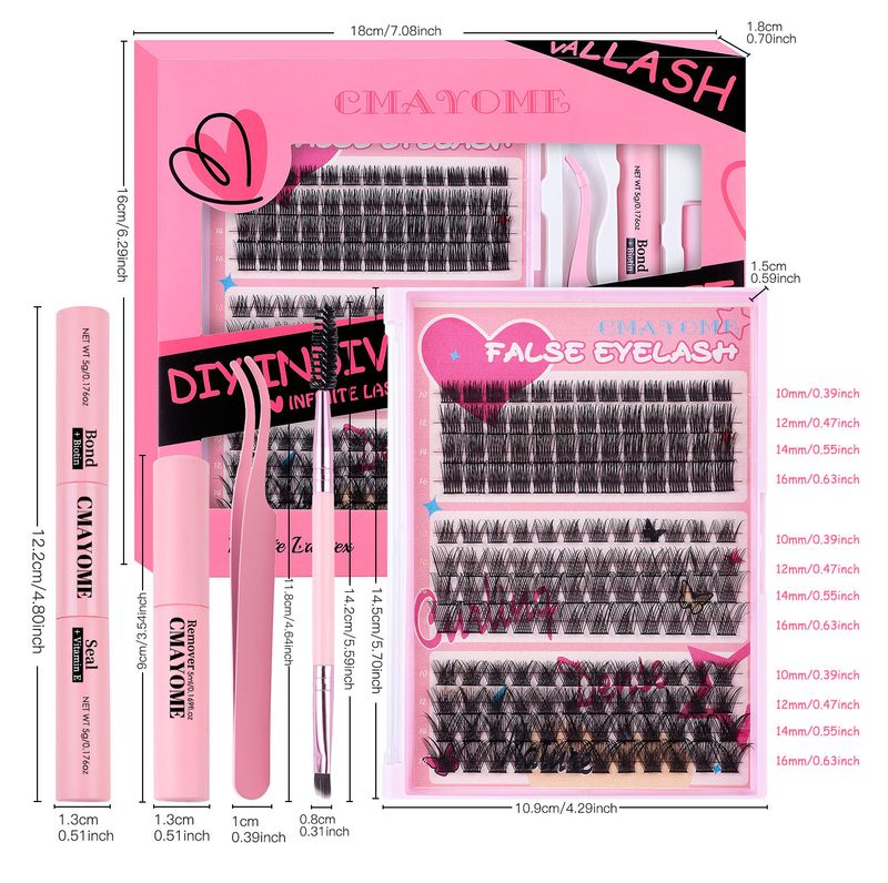 Cross border new 148 clusters mixed C curve false eyelashes set DIY segmented large capacity thick eyelashes wholesale_voghion.com