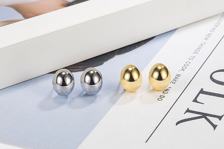 Orecchini di alta qualità in stile freddo, orecchini geometrici a forma di goccia d'acqua, orecchini a forma di fagiolo lucido, orecchini a forma di ago in argento_voghion.com