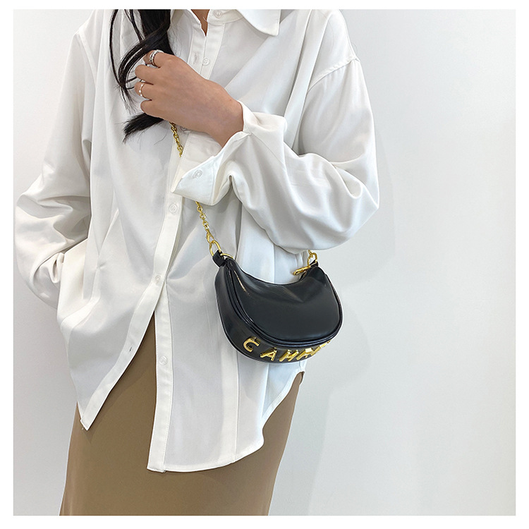 French Semicircular Niche Design Handbag for Women 2024 New High-end Mirror Chain Shoulder Bag Versatile Crossbody Bag_voghion.com