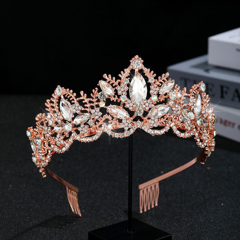 Neue High-End-Luxus Kristall Braut Kopfschmuck Legierung Krone Hochzeit Haar Zubehör Bankett Abend Haar Krone_voghion.com