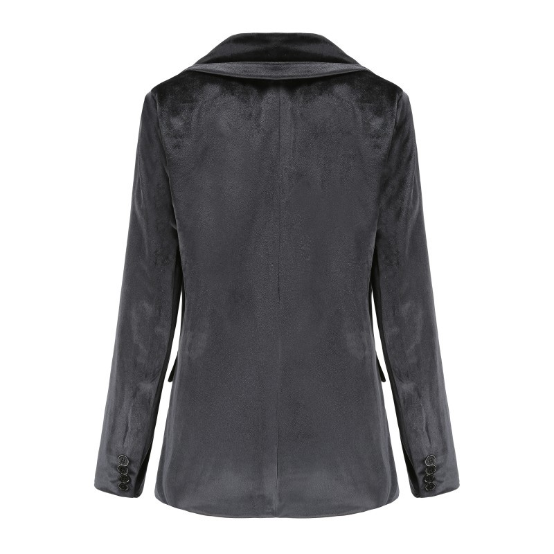 Top e cappotti da donna per l'autunno e l'inverno nuovi piccoli abiti da donna in velluto oro semplice tinta unita_voghion.com