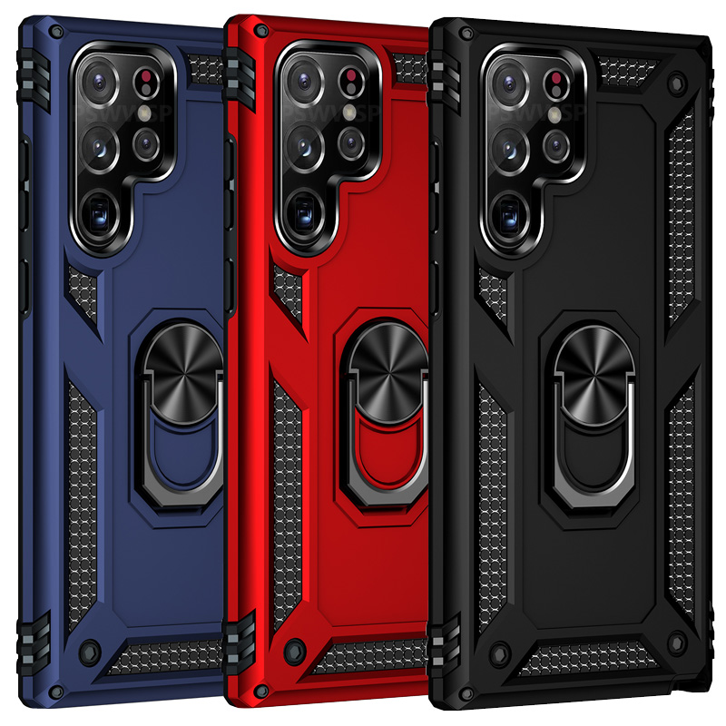 Shockproof Armor Case For Samsung Galaxy S23 Ultra S22 S21 S20 FE S10 S9 Note 8 9 10 20 S8 Magnetic Attachment Metal Ring Cover_voghion.com