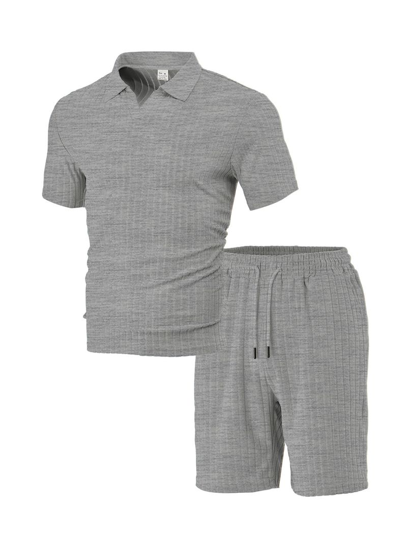 Ensemble de sport décontracté pour homme, nouvelle collection été, respirant, grande serviette droite, tissu jacquard, col rond_voghion.com