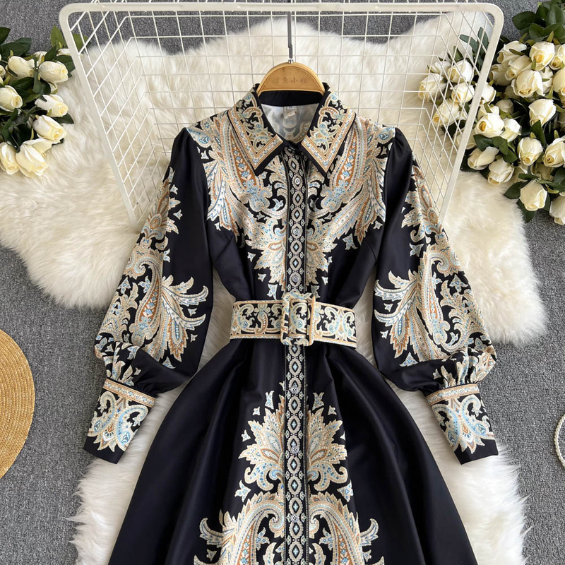 Women's fashion haute couture French waist dress_voghion.com