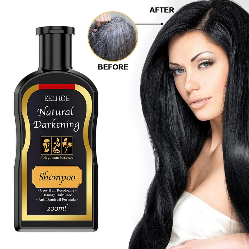 200ml Polygonum multiflorum Shampoo per capelli neri 5 minuti Shampoo Black Black Herb Natural Faster Colorant Dye Hair Restore Into V4J4_voghion.com