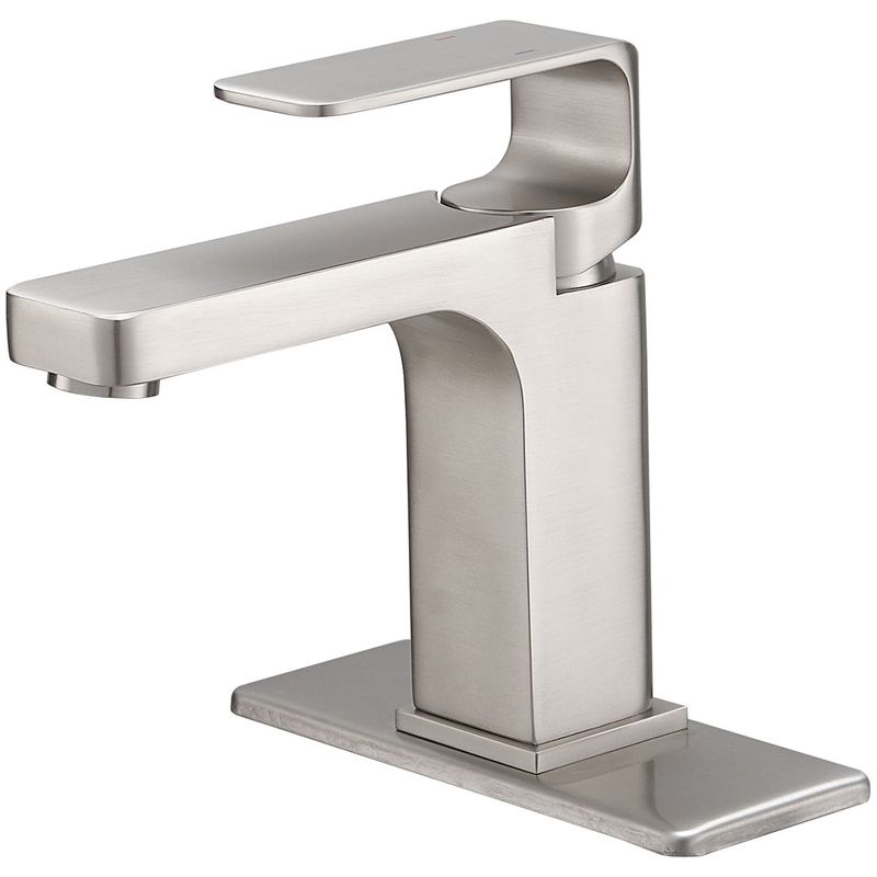Single Hole Single-Handle Bathroom Faucet In Brushed Nickel_voghion.com