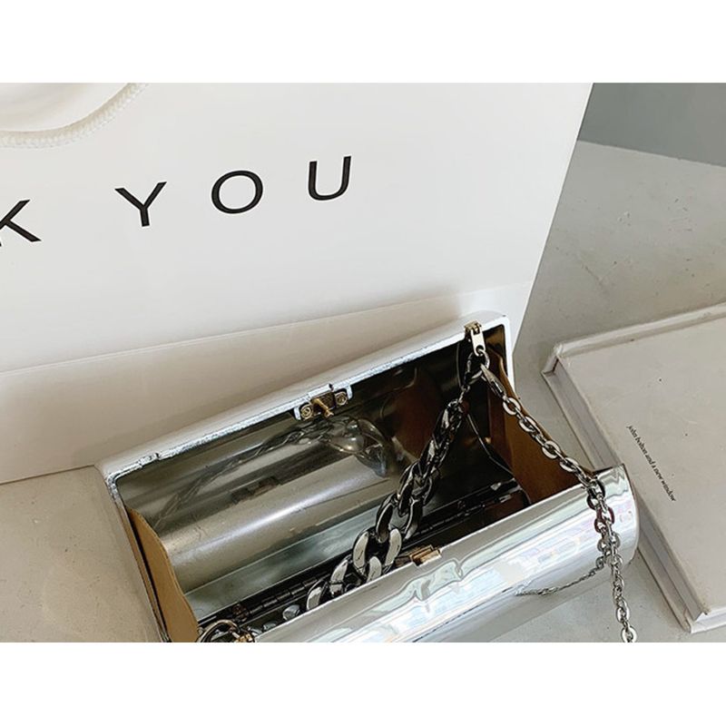 Fashionable acrylic mirror cydrical new chain mouth red candy color, temperament, dinner bag, crossbody box bag_voghion.com