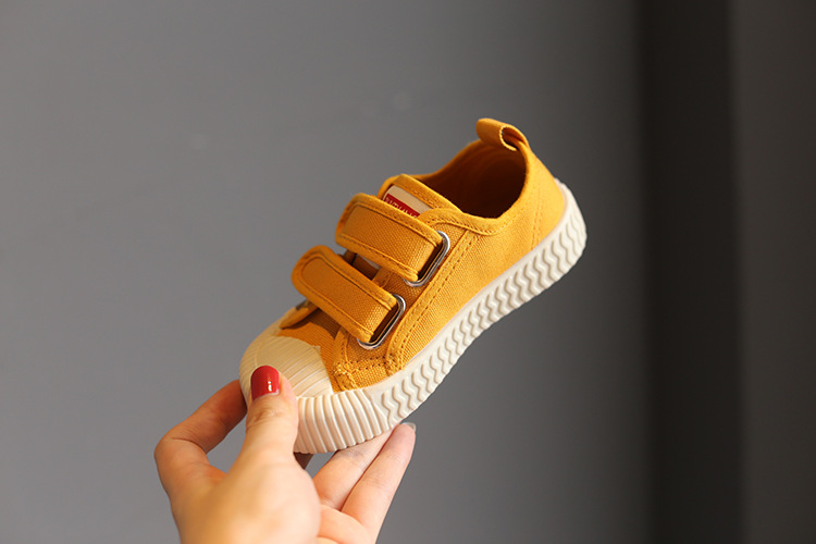Kinder schuhe Candy farbe low top kinder leinwand schuhe Klett_voghion.com